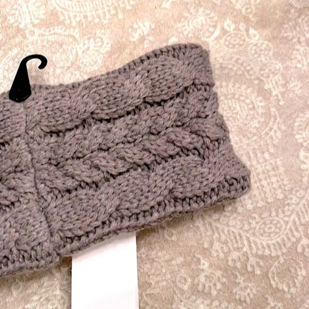 Brand New Timberland Cable Knit Gray Fleece Lined Earband Headband